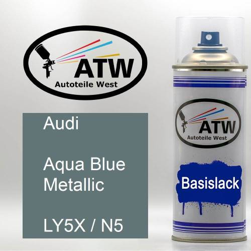 Audi, Aqua Blue Metallic, LY5X / N5: 400ml Sprühdose, von ATW Autoteile West.